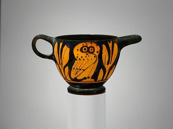 Terracotta skyphos (deep drinking cup)