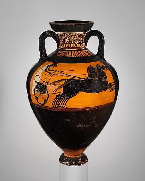 Terracotta Panathenaic prize amphora (jar), by Painter of Boulogne 441