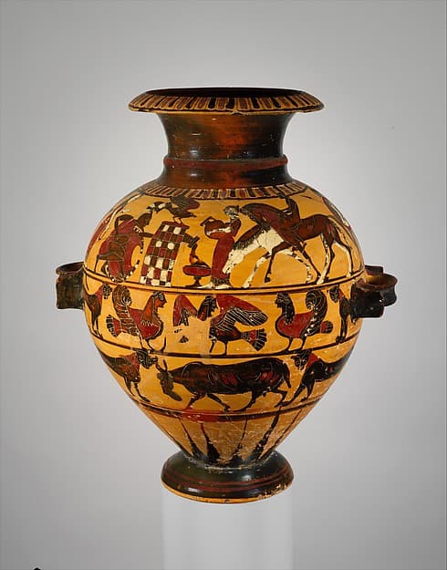 Terracotta hydria (water jar), by Painter of London B 76