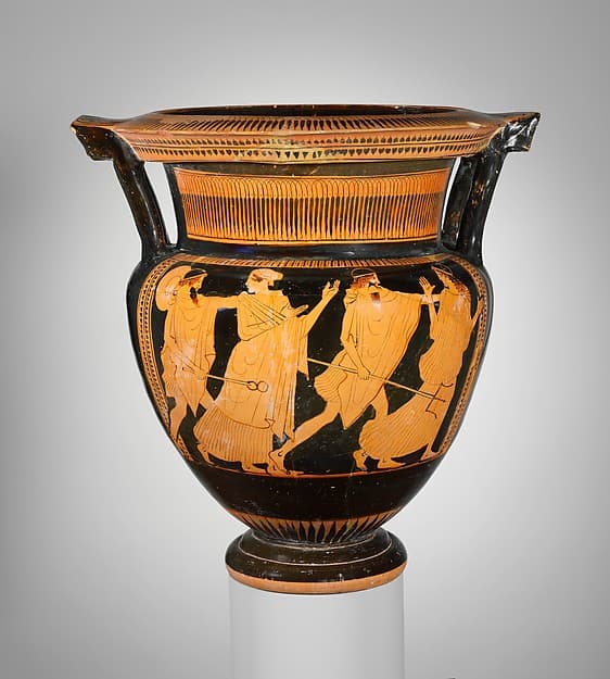 Terracotta column-krater (bowl for mixing wine and water), by Orchard Painter