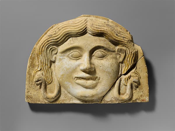 Terracotta gorgoneion antefix (roof tile)