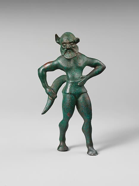 Bronze statuette of a satyr