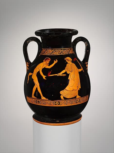 Terracotta pelike (jar), by Carlsruhe Painter