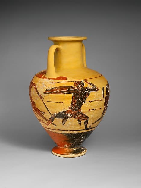 Terracotta neck-amphora (jar), by Painter of the Vienna Stamnos 318