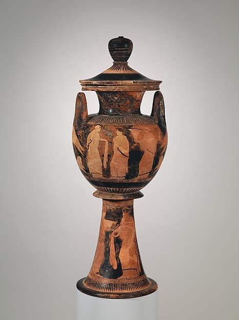 Terracotta lebes gamikos (round-bottomed bowl with handles and stand used in weddings), by Washing Painter