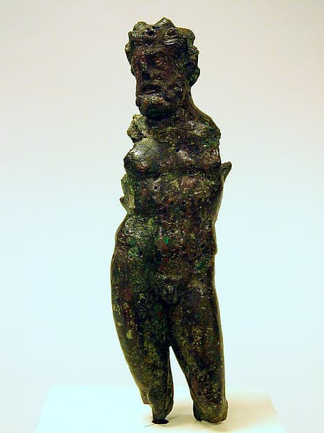 Bronze statuette of a god, possibly Poseidon