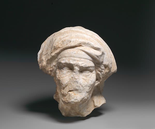 Marble head of an old woman