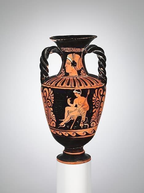 Terracotta neck-amphora with twisted handles (jar), by Pilos Head Group