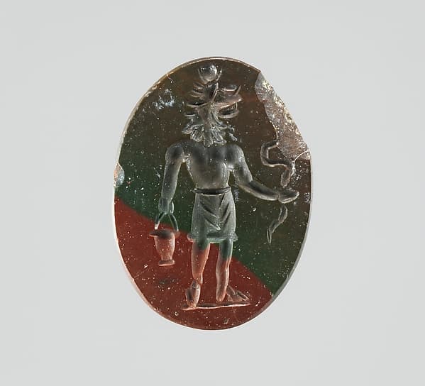 Jasper intaglio: Lion-headed god