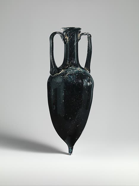 Glass two-handled bottle (amphora)