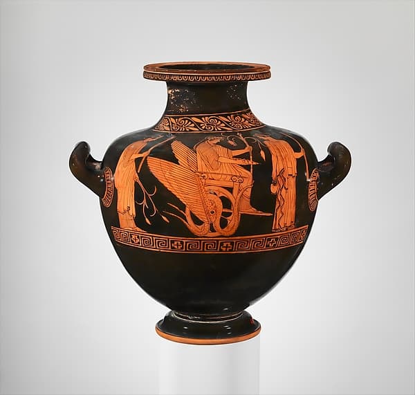 Terracotta hydria: kalpis (water jar), by Niobid Painter