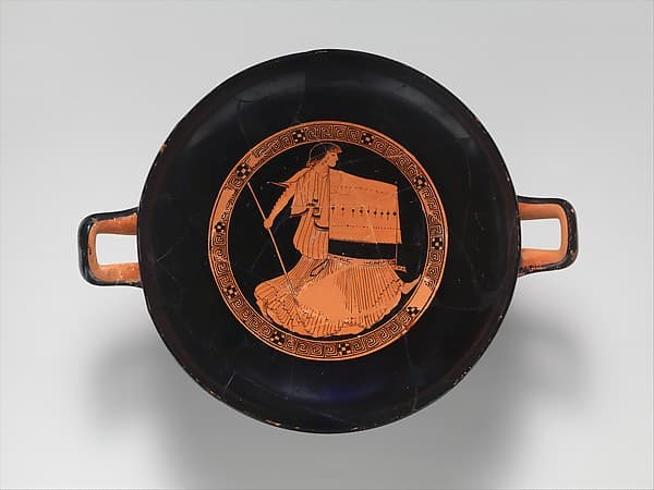 Terracotta kylix (drinking cup), by Brygos Painter