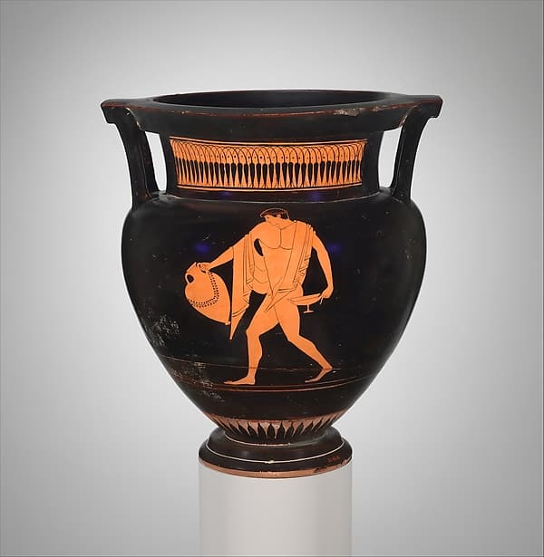 Terracotta column-krater (bowl for mixing wine and water), by Myson