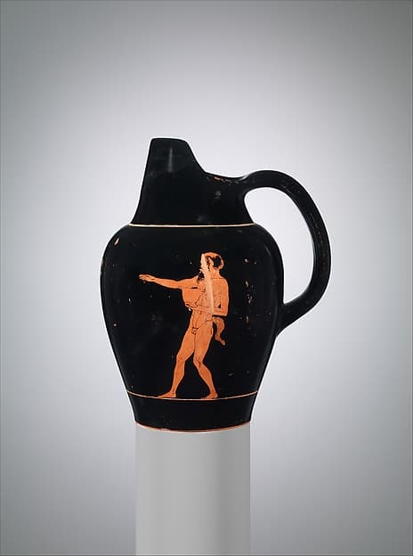 Terracotta oinochoe (jug), by Painter of Louvre CA 1694