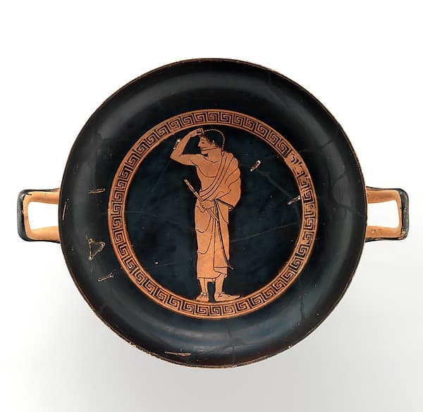 Terracotta kylix (drinking cup), by Antiphon Painter