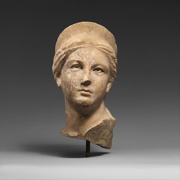 Marble head of a goddess