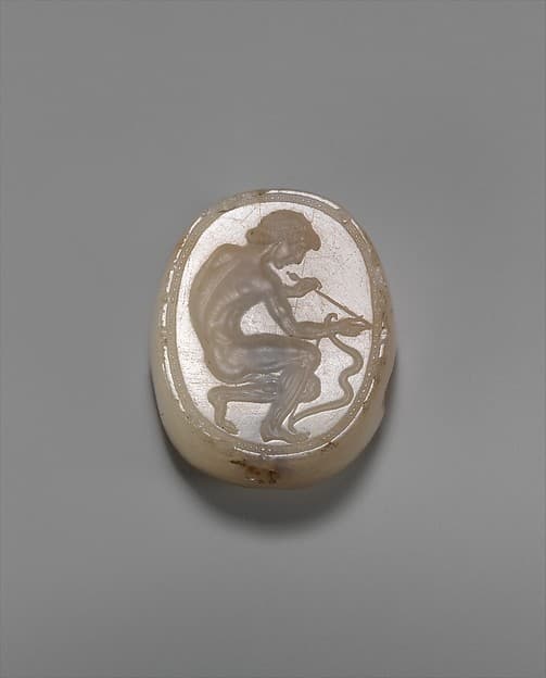 Chalcedony scaraboid, by Epimenes