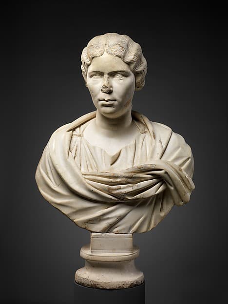 Marble portrait bust of a woman
