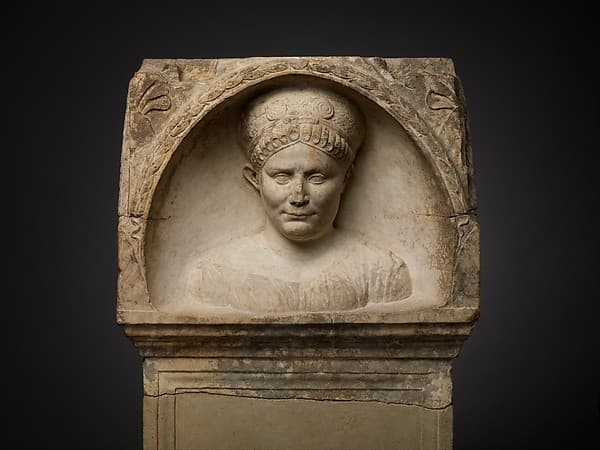 Marble pediment of a funerary altar