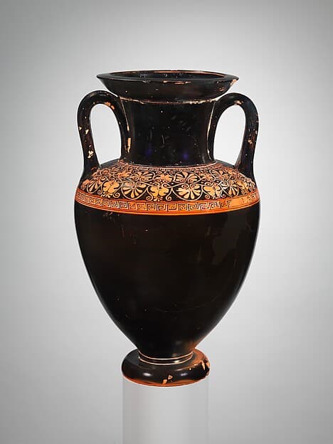 Terracotta Nolan neck-amphora (jar), by Group of the Floral Nolans