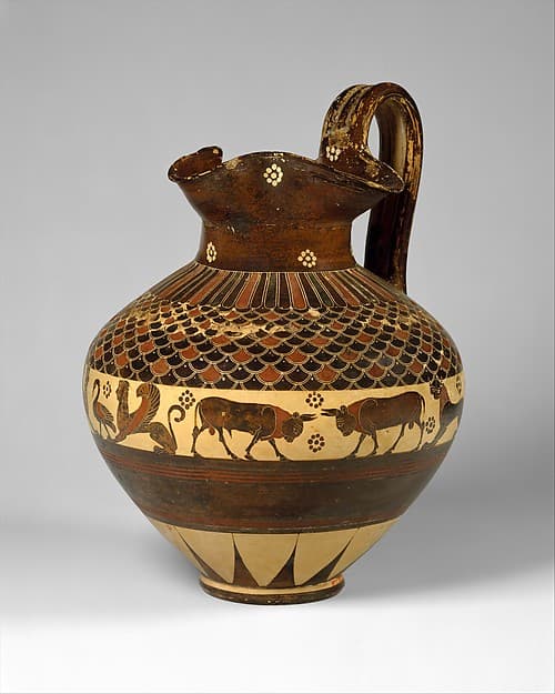 Terracotta oinochoe (wine jug), by Chigi Group