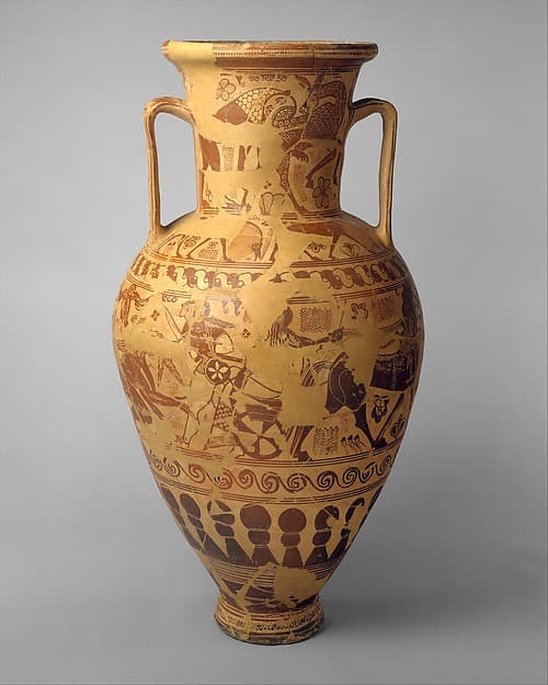 Terracotta neck-amphora (storage jar), by New York Nessos Painter