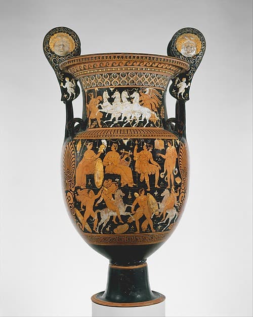 Terracotta volute-krater (vase for mixing wine and water), by Capodimonte Painter
