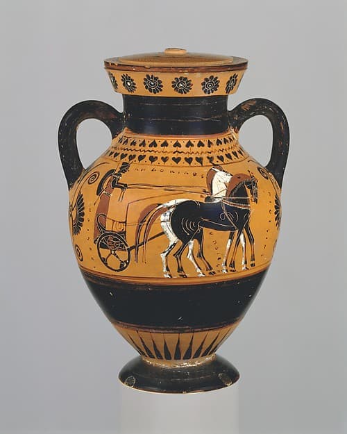 Terracotta amphora (jar), by Andokides