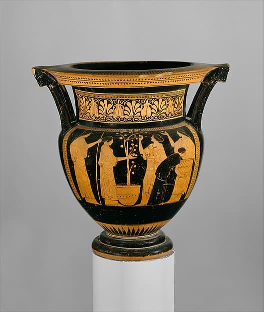 Terracotta column-krater (bowl for mixing wine and water), by Orchard Painter