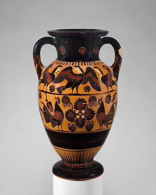 Terracotta neck-amphora (jar), by Painter of the Cambridge Hydria