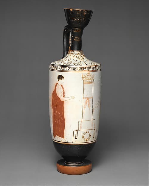 Terracotta lekythos (oil flask), by Achilles Painter