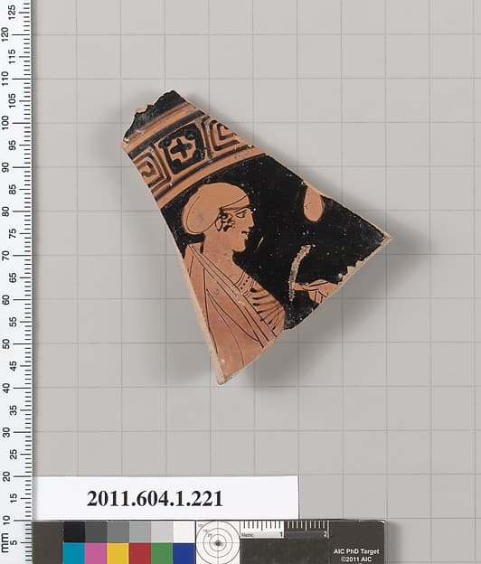 Terracotta fragment of a kylix (drinking cup), by Painter of Brussels R 330