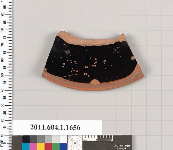 Terracotta fragment of a kylix (drinking cup), by Hischylos Painter