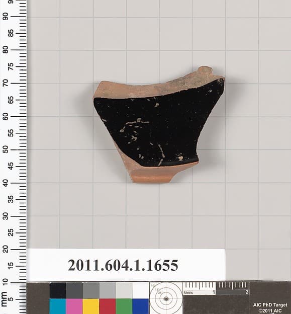 Terracotta fragment of a kylix (drinking cup), by Hischylos