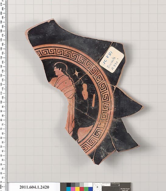 Terracotta fragment of a kylix (drinking cup), by Painter of Brussels R 330