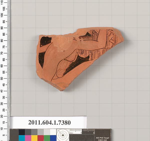 Terracotta fragment of a kylix (drinking cup), by Makron