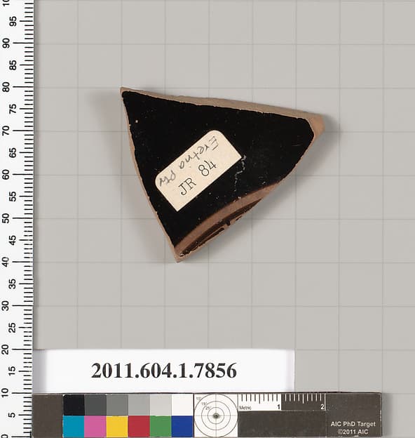 Terracotta fragment of a kylix (drinking cup), by Eretria Painter