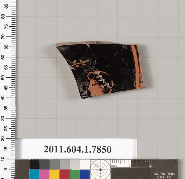 Terracotta fragment of a kylix (drinking cup), by Eretria Painter