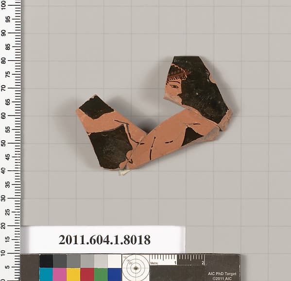 Terracotta rim fragment of a kylix (drinking cup), by Antiphon Painter