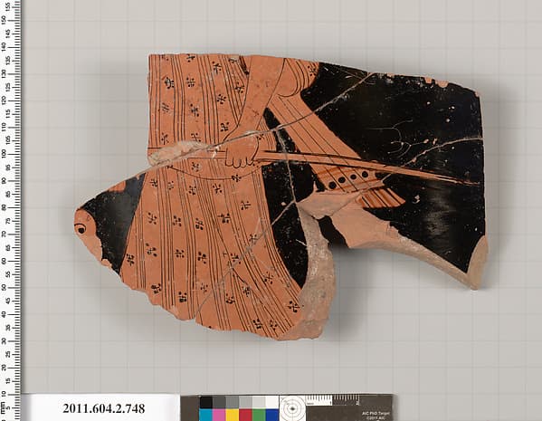 Terracotta fragment of a calyx-krater (bowl for mixing wine and water), by Altamura Painter