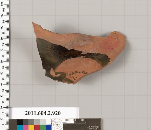 Terracotta fragment of a hydria: kalpis (water jar)