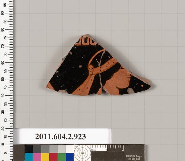 Terracotta fragment of a hydria: kalpis (water jar)