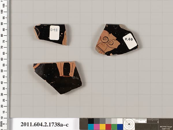 Terracotta fragments of a skyphos (deep drinking cup)