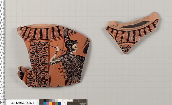 Terracotta fragments of a neck-amphora of Panathenaic shape