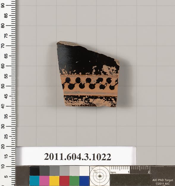 Terracotta fragment of a lekanis (covered dish)