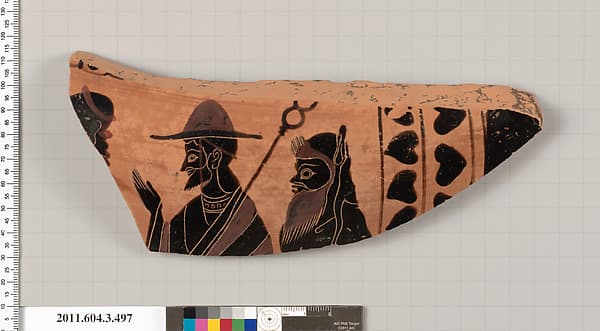 Terracotta fragment of a column-krater (bowl for mixing wine and water)