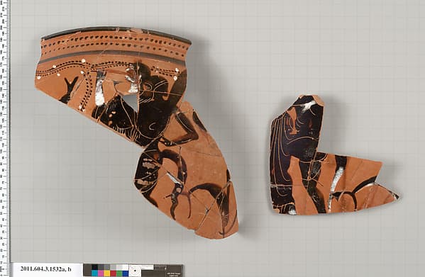 Terracotta fragments of a skyphos (deep drinking cup)