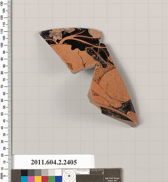 Terracotta fragment of a rhyton (vase for libations or drinking)