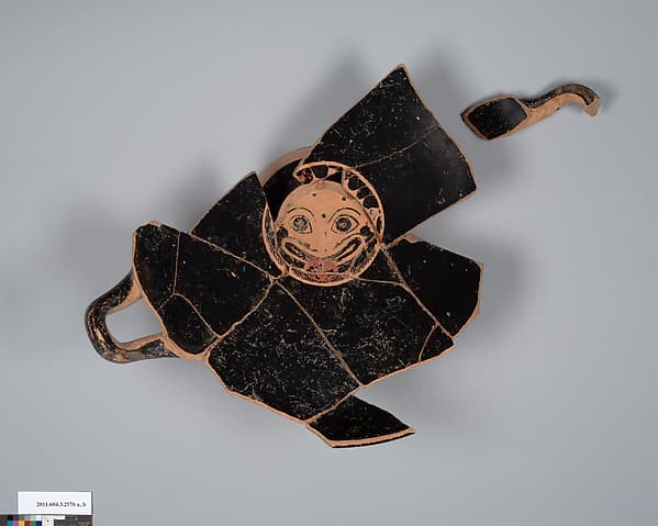 Terracotta kylix: eye-cup (drinking cup)