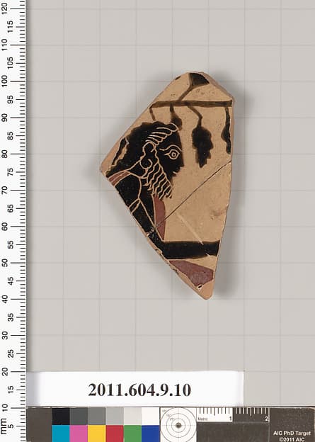 Terracotta fragment of a kylix (drinking cup), by Boreads Painter